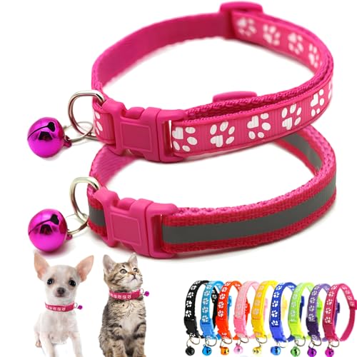 Hundehalsband mit Glöckchen, reflektierendes Hundehalsband mit Glöckchen, Nylon, weich, verstellbare Schnalle, für XXS, XS, kleine Jungen, Mädchen, Haustiere, weibliche Katzen, Yorkie, Chihuahua, Hundehalsband mit Glöckchen, reflektierendes Hundehalsband mit Glöckchen, Nylon, weich, verstellbare Schnalle, für XXS, XS, kleine Jungen, Mädchen, Haustiere, weibliche Katzen, Yorkie, Chihuahua, von Weimostar