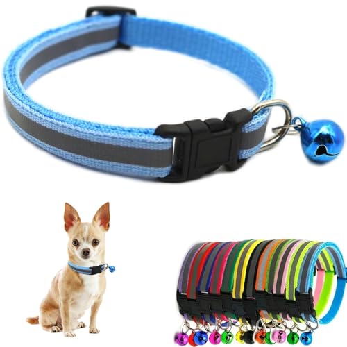 Katzenhalsband mit Glöckchen, reflektierend, für Mädchen, weich, verstellbare Schnalle, für XXS, XS, XS, Welpen, weiblich, männlich, kleine Haustiere, Hunde, Jungen, Kätzchen, Chihuahua, Yorkie Katzenhalsband mit Glöckchen, reflektierend, für Mädchen, weich, verstellbare Schnalle, für XXS, XS, XS, Welpen, weiblich, männlich, kleine Haustiere, Hunde, Jungen, Kätzchen, Chihuahua, Yorkie von Weimostar