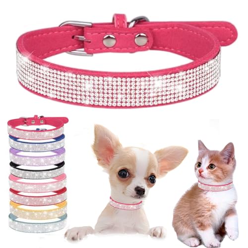 Katzenhalsband mit Strasssteinen, für Mädchen, Diamanten, für weiblich, glitzernd, niedlich, verstellbar, für XXS, XS, S, M, Haustier, Kätzchen, Prinzessin, Größe XXS Katzenhalsband mit Strasssteinen, für Mädchen, Diamanten, für weiblich, glitzernd, niedlich, verstellbar, für XXS, XS, S, M, Haustier, Kätzchen, Prinzessin, Größe XXS von Weimostar