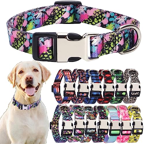 Kleines Hundehalsband, weiches Nylon, für Welpen, Katzen, Mädchen, Kätzchen, 3D-Druck, Metallschnalle, verstellbar, für XS, mittelgroße Jungen, weiblich, männlich, rosa Raster, Größe L Kleines Hundehalsband, weiches Nylon, für Welpen, Katzen, Mädchen, Kätzchen, 3D-Druck, Metallschnalle, verstellbar, für XS, mittelgroße Jungen, weiblich, männlich, rosa Raster, Größe L von Weimostar