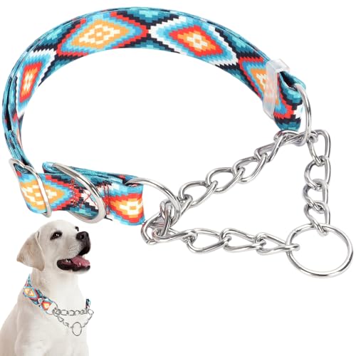 Martingale-Halsbänder aus Edelstahl für große Hunde, kein Ziehen, rutschfestes Halsband, Training, ausbruchsicher, strapazierfähig, für kleine, mittelgroße und große Hunde, Mädchen, Jungen, weibliches von Weimostar