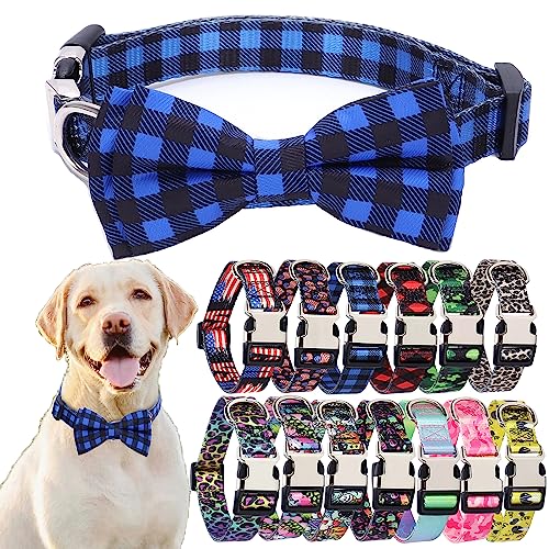 Niedliches kleines Hundehalsband und Leine, Set mit Fliege, Welpen, Katzenhalsbänder, Fliege, verstellbar, für Mädchen, Kätzchen, XS, M, Jungen, weiblich, männlich, blaues Gitter, Größe M Niedliches kleines Hundehalsband und Leine, Set mit Fliege, Welpen, Katzenhalsbänder, Fliege, verstellbar, für Mädchen, Kätzchen, XS, M, Jungen, weiblich, männlich, blaues Gitter, Größe M von Weimostar