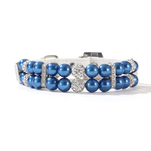 Perlen-Hundehalsband für kleine Hunde, glitzernde Strass-Katzen-Halskette, niedliches Kristall-Welpenhalsband für kleine, mittelgroße Hündinnen, Mädchen, Kätzchen, Diamant-Haustierjuwel für Hochzeit Perlen-Hundehalsband für kleine Hunde, glitzernde Strass-Katzen-Halskette, niedliches Kristall-Welpenhalsband für kleine, mittelgroße Hündinnen, Mädchen, Kätzchen, Diamant-Haustierjuwel für Hochzeit von Weimostar