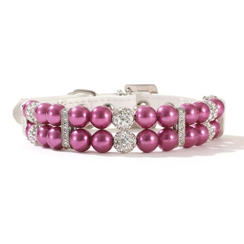 Perlen-Hundehalsband für kleine Hunde, glitzernde Strass-Katzen-Halskette, niedliches Kristall-Welpenhalsband für kleine, mittelgroße Hündinnen, Mädchen, Kätzchen, Diamant-Haustierjuwel für Hochzeit Perlen-Hundehalsband für kleine Hunde, glitzernde Strass-Katzen-Halskette, niedliches Kristall-Welpenhalsband für kleine, mittelgroße Hündinnen, Mädchen, Kätzchen, Diamant-Haustierjuwel für Hochzeit von Weimostar