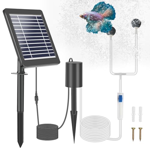 Weinsamkeit Sauerstoffpumpe für Teich Solar, 4W Teichbelüfter Solar mit 2200mAh Akku, Teich Luftpumpe mit Sauerstoffrohr und Luftblasenstein, Luftpumpe Aquarium Oxygenator für Teich Pool Weinsamkeit Sauerstoffpumpe für Teich Solar, 4W Teichbelüfter Solar mit 2200mAh Akku, Teich Luftpumpe mit Sauerstoffrohr und Luftblasenstein, Luftpumpe Aquarium Oxygenator für Teich Pool von Weinsamkeit