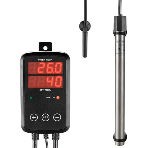 Titan Aquarium Heizung 1000W, Tauchbare Aquarium Heizstab mit Digitaler Temperaturregler, 0℃~40℃ Einstellbar, Geeignet für 550l ~ 700l Salzwasser Süßwasser Aquarien Schnelle Heizung, MX-9015(1000W) von Weipro