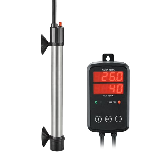 Titan Aquarium Heizung 100W, Tauchbare Aquarium Heizstab mit LED-Digitaler Temperaturregler, 0℃~40℃ Einstellbar, Geeignet für 30l ~ 70l Salzwasser Süßwasser Aquarien, MX-9016(100W) von Weipro