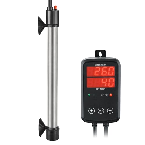 Titan Aquarium Heizung 500W, Tauchbare Aquarium Heizstab mit LED-Digitaler Temperaturregler, 0℃~40℃ Einstellbar, Geeignet für 250l - 350l Salzwasser Süßwasser Aquarien Schnelle Heizung, MX-9016(500W) von Weipro