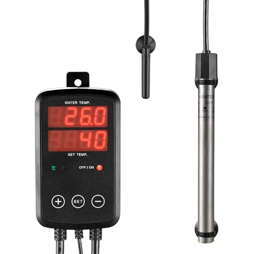 Titan Aquarium Heizung 800W, Tauchbare Aquarium Heizstab mit LED-Digitaler Temperaturregler, 0℃~40℃ Einstellbar, Geeignet für 400l ~ 550l Salzwasser Süßwasser Aquarien Schnelle Heizung, MX-9015(800W) von Weipro