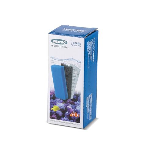 Weipro Filtermedien Set für TE-500 Aquarium Filter mit Filterschwamm, Aktivkohle und Keramikringe Pellets(TE500-S) von Weipro