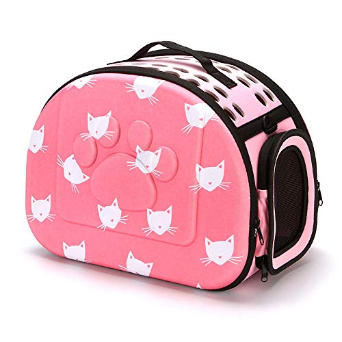 Weiqiao® Transporttasche für Katzen, Hunde, EVA, weich, leicht, atmungsaktiv, faltbar, für Haustiere, Reise (L, Rosa) von Weiqiao