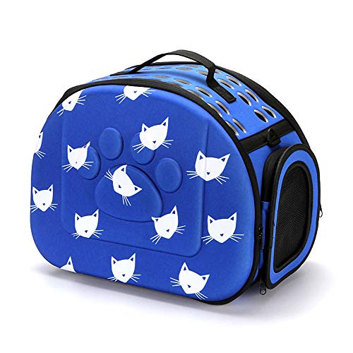 Weiqiao® Transporttasche für Katzen und Hunde, aus EVA, weich, leicht, atmungsaktiv, faltbar, mit weichen Wänden, für Haustiere, Reisen (S, blau) von Weiqiao