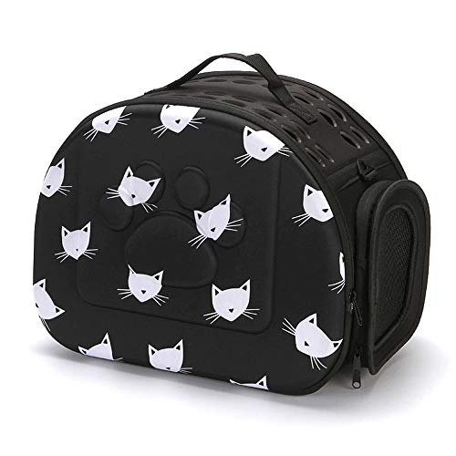 Weiqiao® Transporttasche für Katzen und Hunde, aus EVA, weich, leicht, atmungsaktiv, faltbar, mit weichen Wänden, für Haustiere, Reisen (S, schwarz) von Weiqiao