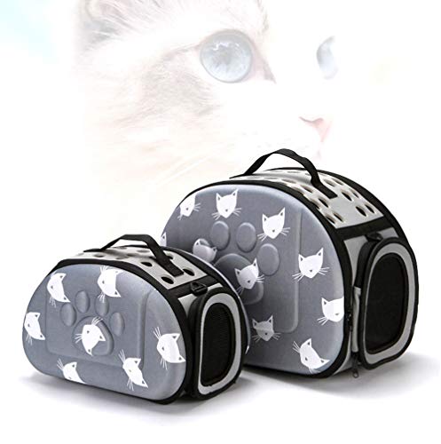 Weiqiao® Transporttasche für Katzen und Hunde, aus EVA, weich, leicht, atmungsaktiv, faltbar, mit weichen Wänden, für Haustiere, Reisen (S, grau) von Weiqiao