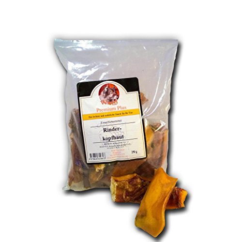 Weiß-Premium Kausnack Rinder-Kopfhaut getrocknet Leckerlis für Hunde 250g von Weiß-Premium