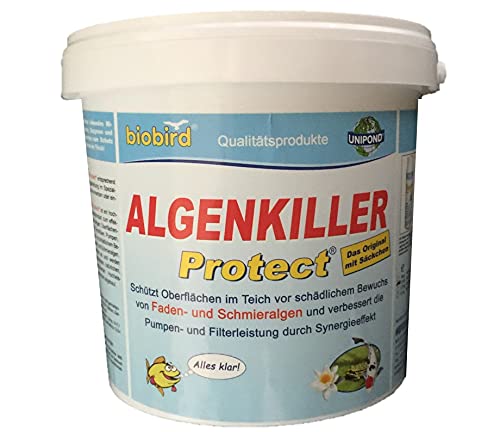 Weitz Algenkiller Protect - 1,5KG - für bis zu 100.00 Liter Teichwasser - POWERHAUS24 Pflanzkorb! von Weitz