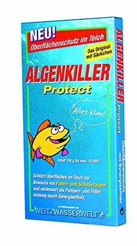 Weitz Algenkiller Protect - 150g - für bis zu 10 000 Liter Teichwasser - POWERHAUS24 Pflanzkorb! von Weitz