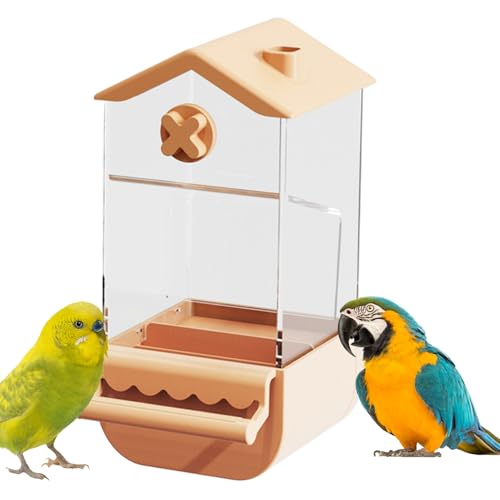 Weldphur Automatischer Vogelfutterautomat - Vogelfutterspender - Spritzwassergeschützter Futterbehälter Für Nymphensittiche, Aras Und Unzertrennliche Mit Automatischer Füllung von Weldphur