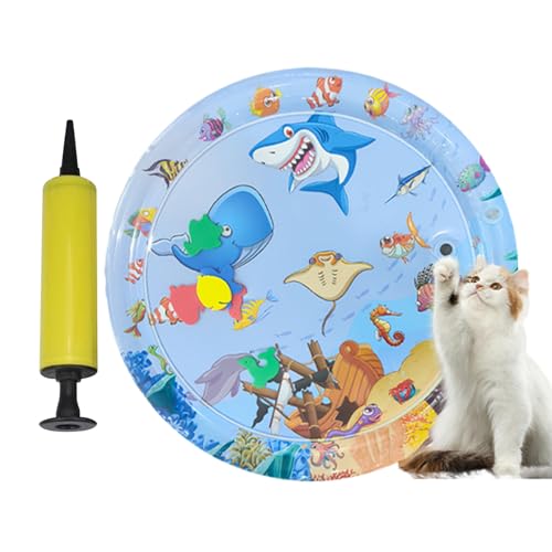 Weldphur Katze Wasser sensorische Matte | Katzenspielzeug Matte mit Tierdesign - PVC verdickt aufblasbares Pad Haustier Anreicherung für Hunde Wasserspiel von Weldphur