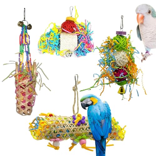 Weldphur Vogel Kaumaterial Spielzeug | 4-teiliges Spielzeug Set | Buntes Knabberspielzeug Für Zum Klettern Auf Sitzstangen Im Käfig Bei Täglicher Nutzung Zuhause Weldphur Vogel Kaumaterial Spielzeug | 4-teiliges Spielzeug Set | Buntes Knabberspielzeug Für Zum Klettern Auf Sitzstangen Im Käfig Bei Täglicher Nutzung Zuhause von Weldphur