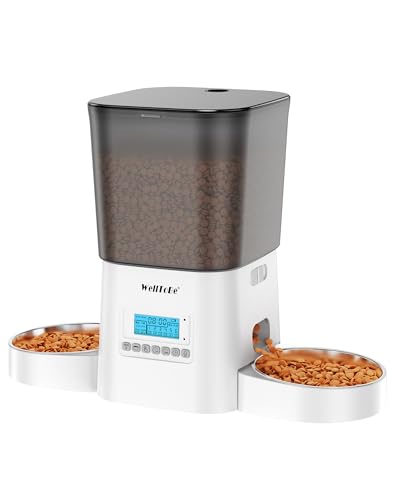 WellToBe Futterautomat für 2 Katzen, Automatischer Futterspender für 2 Haustiere mit Trockenmittelbeutel, Pet Feeder mit Timer, zu 6 Mahlzeiten am Tag mit Portion Steuerung, Dual Stromversorgung WellToBe Futterautomat für 2 Katzen, Automatischer Futterspender für 2 Haustiere mit Trockenmittelbeutel, Pet Feeder mit Timer, zu 6 Mahlzeiten am Tag mit Portion Steuerung, Dual Stromversorgung von WellToBe