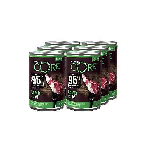 Wellness CORE 95 % Lamb & Pumpkin, Hundefutter nass, getreidefrei, mit hohem Fleischanteil, Lamm & Kürbis, 6 x 400 g von Wellness CORE