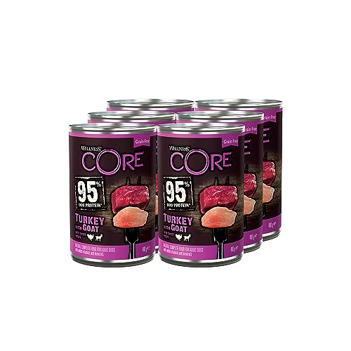 Wellness CORE 95 % Turkey & Goat, Hundefutter nass, getreidefrei, mit hohem Fleischanteil, Pute & Ziege, 6 x 400 g von Wellness CORE