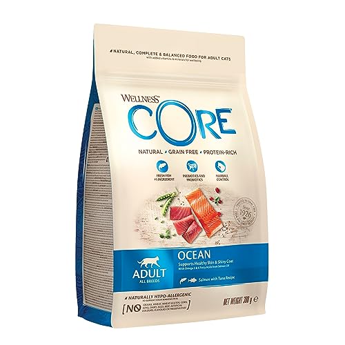 Wellness CORE Ocean, Lachs & Thunfisch, 300 g, Katzenfutter trocken für ausgewachsene Katzen, ohne Zuckerzusatz, getreidefei, mit hohem Fleischanteil, fördert ein glänzendes Fell Wellness CORE Ocean, Lachs & Thunfisch, 300 g, Katzenfutter trocken für ausgewachsene Katzen, ohne Zuckerzusatz, getreidefei, mit hohem Fleischanteil, fördert ein glänzendes Fell von Wellness CORE