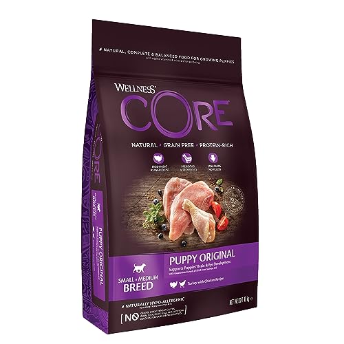 Wellness CORE Puppy Original, Welpenfutter trocken für kleine & mittelgroße Welpen, getreidefrei, mit hohem Fleischanteil, Pute & Huhn, 10 kg von Wellness CORE