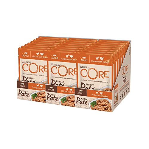 Wellness CORE Purely Paté Huhn & Pute, Pastete für Katzen, Katzenfutter nass mit hohem Fleischanteil, getreidefrei, 24 x 85 g, brand is Wellness CORE. von Wellness CORE