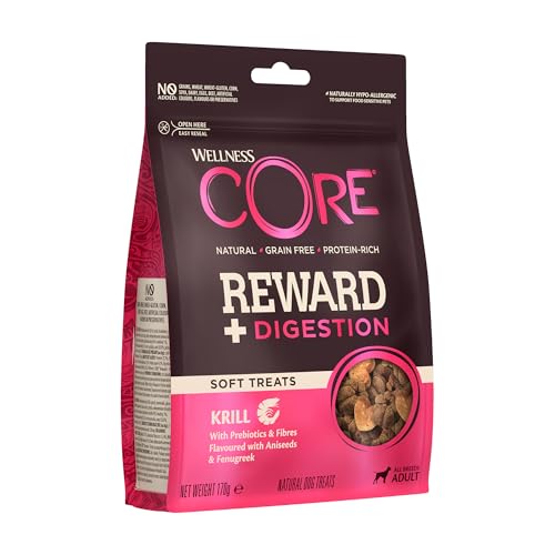 Wellness CORE Reward+ Krill, Hundeleckerli zur Belohnung, fördert eine gesunde Verdauung, weich, getreidefrei, 170g von Wellness CORE