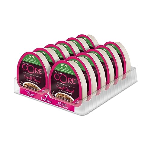 Wellness CORE Small Breed Savoury Medleys, Hundefutter nass für kleine Hunde, Lamm & Wild, 12 x 85 g, ohne Zuckerzusatz, getreidefrei, mit hohem Fleischanteil von Wellness CORE