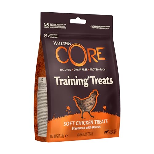 Wellness CORE Training Treats Huhn & Beeren, weiche, fleischreiche & getreidefreie Hunderleckerlis, perfekt für das Training, 170g von Wellness CORE