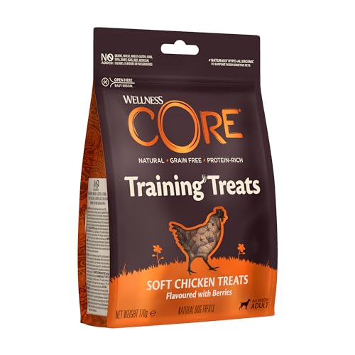 Wellness CORE Training Treats Huhn & Beeren, 170 g, sanfte Hundeleckerli, ohne Zuckerzusatz, getreidefrei, mit hohem Fleischanteil, perfekt fürs Training von Wellness CORE