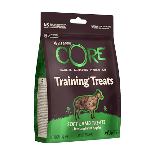 Wellness CORE Training Treats Lamm & Apfel, 170 g, sanfte Hundeleckerli, ohne Zuckerzusatz, getreidefrei, mit hohem Fleischanteil, perfekt fürs Training von Wellness CORE