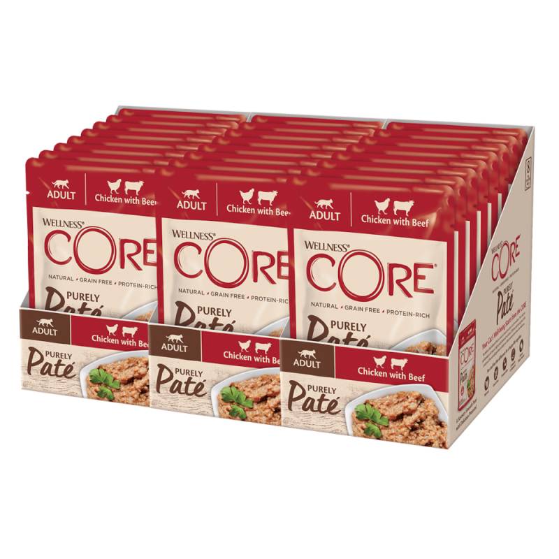 Sparpaket Wellness Core Cat Adult Purely Paté 48 x 85 g - Huhn & Rind Sparpaket Wellness Core Cat Adult Purely Paté 48 x 85 g - Huhn & Rind von Wellness Core