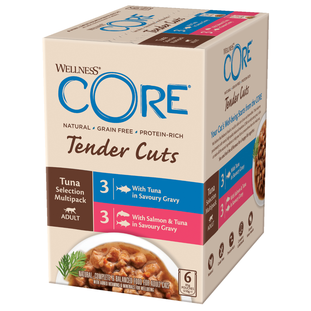 Sparpaket Wellness Core Tender Cuts 12 x 85 g - Thunfisch-Auswahl Sparpaket Wellness Core Tender Cuts 12 x 85 g - Thunfisch-Auswahl von Wellness Core