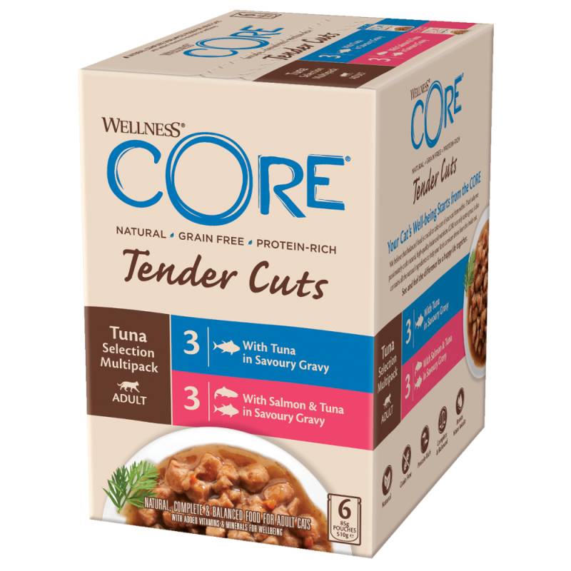 Sparpaket Wellness Core Tender Cuts 12 x 85 g - Thunfisch-Auswahl von Wellness Core