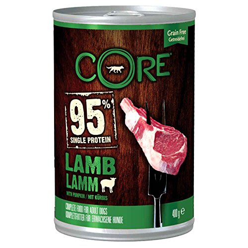 Wellness Core, Nassfutter für Hunde, 95% Lammfleisch und Gemüse, ohne künstliche Zusatzstoffe, praktisches Format 0,4 kg, gesundes und ausgewogenes Futter, ideal für alle Rassen von Wellness