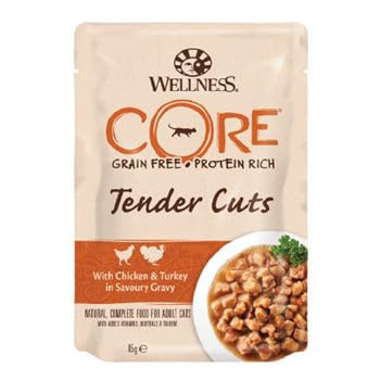 Wellness Core, Nassfutter für Katzen, leckere Rezeptur mit Huhn und Truthahn, getreidefrei, zarte Textur, 0,085 kg, abwechslungsreich, für alle Rassen Wellness Core, Nassfutter für Katzen, leckere Rezeptur mit Huhn und Truthahn, getreidefrei, zarte Textur, 0,085 kg, abwechslungsreich, für alle Rassen von Wellness