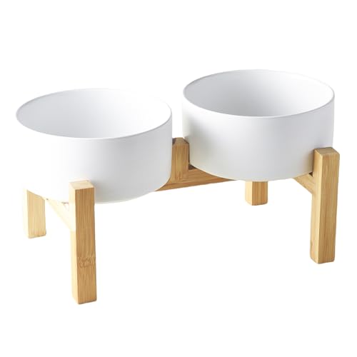 Welloyed Erhöhtes Keramik-Hundenapf-Set – Erhöhte Hundenäpfe mit rutschfestem Bambus-Ständer, Futter- und Wassernapf-Set für kleine und mittelgroße Rassen, Haustiernäpfe, gewichtete Hundenäpfe (15,2 Welloyed Erhöhtes Keramik-Hundenapf-Set – Erhöhte Hundenäpfe mit rutschfestem Bambus-Ständer, Futter- und Wassernapf-Set für kleine und mittelgroße Rassen, Haustiernäpfe, gewichtete Hundenäpfe (15,2 von Welloyed