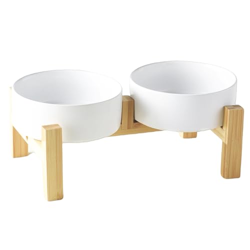 Welloyed Erhöhtes Keramik-Hundenapf-Set – Erhöhter Hundenapf mit rutschfestem Bambus-Ständer, Futter- und Wassernapf-Set für Kätzchen, Katzen und Spielzeuge, Haustiernäpfe, gewichtete Hundeschüssel Welloyed Erhöhtes Keramik-Hundenapf-Set – Erhöhter Hundenapf mit rutschfestem Bambus-Ständer, Futter- und Wassernapf-Set für Kätzchen, Katzen und Spielzeuge, Haustiernäpfe, gewichtete Hundeschüssel von Welloyed