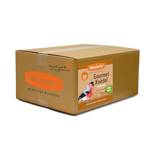 Welzhofer Gourmetknödel "die Nussigen", 100 Stück x 100g - Meisenknödel ohne Netz, leckere Energiequelle für Garten- & Wildvögel, verdauungsfördernde Getreideflocken, praktische Kartonagenverpackung von Welzhofer
