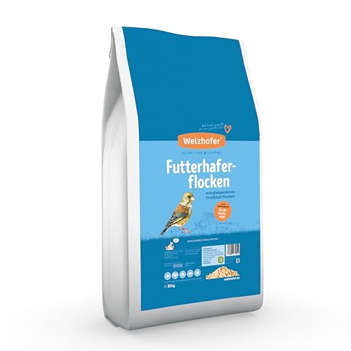 Welzhofer Haferflocken 25kg Wildvogelfutter - Großblatt-Flocken, geschält, gedämpft. Futterhaferflocken reich an Kohlenhydraten, Eiweiß, Fett, Vitaminen. Ideales Futter für Wildvögel von Welzhofer