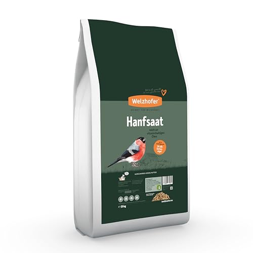 Welzhofer Hanfsaat 25kg Wildvogelfutter - Natürliche Energiequelle mit Omega-3-Fettsäuren, ideal für Wildvögel. Nussiger Geschmack, hohe Vitalität. von Welzhofer