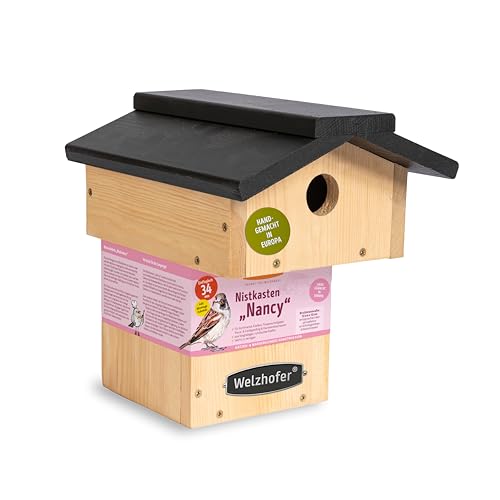 Welzhofer Nistkasten Nancy, Vogelhaus mit 34mm Einflugloch, handgemacht in Europa, für Kohlmeisen, Kleiber, Trauerschnäpper, Haus- & Feldsperlinge & Gartenrotschwänze, katzensicheres Vogelhaus Welzhofer Nistkasten Nancy, Vogelhaus mit 34mm Einflugloch, handgemacht in Europa, für Kohlmeisen, Kleiber, Trauerschnäpper, Haus- & Feldsperlinge & Gartenrotschwänze, katzensicheres Vogelhaus von Welzhofer