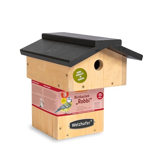 Welzhofer Nistkasten Robbi, Vogelhaus mit 28mm Einflugloch, handgemacht in Europa, für Blau-, Hauben-, Sumpf- und Tannenmeisen, katzensicheres Vogelhaus Welzhofer Nistkasten Robbi, Vogelhaus mit 28mm Einflugloch, handgemacht in Europa, für Blau-, Hauben-, Sumpf- und Tannenmeisen, katzensicheres Vogelhaus von Welzhofer
