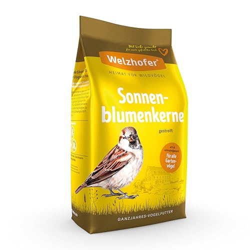 Welzhofer Sonnenblumenkerne 10kg Wildvogelfutter - Natürlicher Genuss für Wildvögel, reich an pflanzlichem Eiweiß, Öl und wertvollen Nährstoffen. Gesunder Snack und Energielieferant von Welzhofer