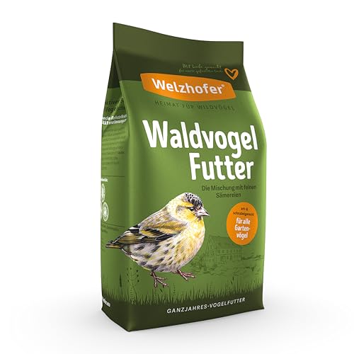 Welzhofer Waldvogelfutter 10kg - Feine Sämereienmischung für kleine Vögel, leicht verdaulich, reich an Fettsäuren & Vitaminen. Ideale Nährstoffquelle für Wildvögel auf Balkon und Terrasse von Welzhofer