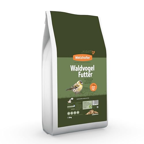 Welzhofer Waldvogelfutter 25kg - Feine Sämereienmischung für kleine Vögel, leicht verdaulich, reich an Fettsäuren & Vitaminen. Ideale Nährstoffquelle für Wildvögel auf Balkon und Terrasse von Welzhofer